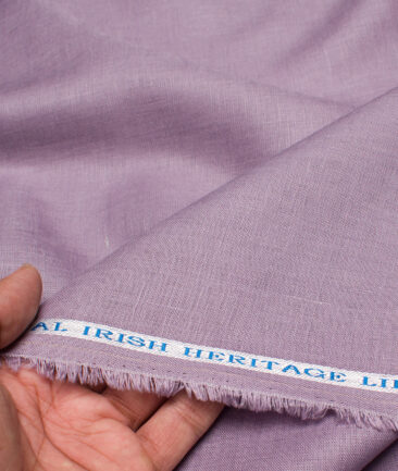 Burgoyne 60 LEA Irish Linen Solids Shirt or Kurta Fabric (Rum Purple)