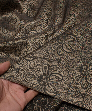 Don & Julio  Terry Rayon  Self Design  Ethnic Suiting Fabric (Black & Gold)