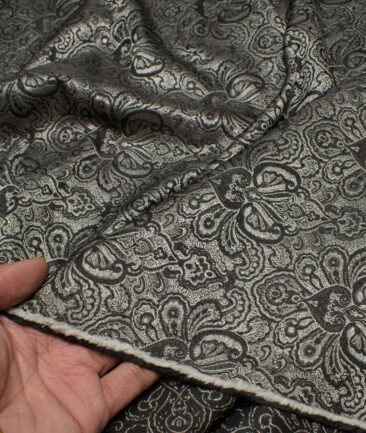 Don & Julio  Terry Rayon  Self Design  Ethnic Suiting Fabric (Black & Silver)