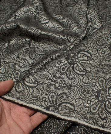 Don & Julio  Terry Rayon  Self Design  Ethnic Suiting Fabric (Black & Silver)
