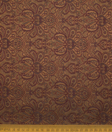 Don & Julio  Terry Rayon  Self Design  Ethnic Suiting Fabric (Maroon & Gold)