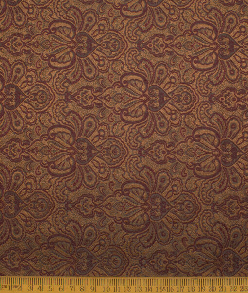 Don & Julio  Terry Rayon  Self Design  Ethnic Suiting Fabric (Maroon & Gold)