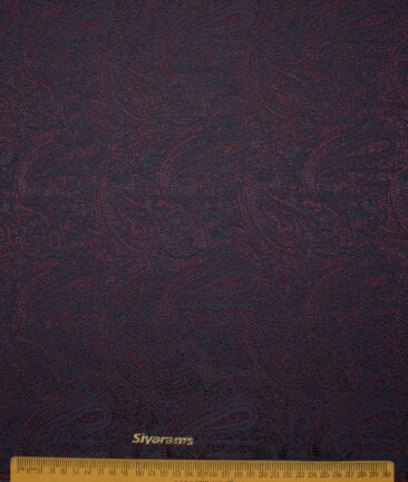 Ethnair by Siyaram's  Terry Rayon  Self Design  Ethnic Suiting Fabric (Purple)