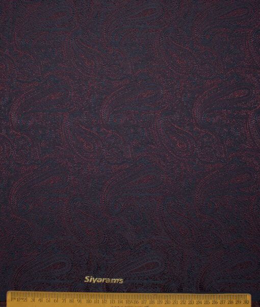 Ethnair by Siyaram's  Terry Rayon  Self Design  Ethnic Suiting Fabric (Purple)
