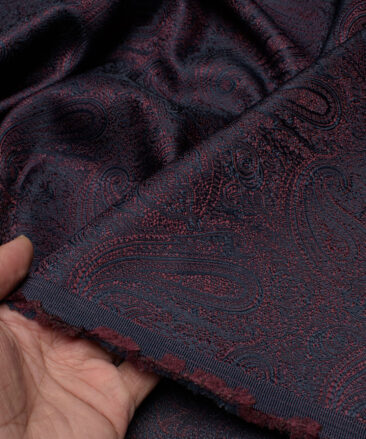 Ethnair by Siyaram's  Terry Rayon  Self Design  Ethnic Suiting Fabric (Purple)