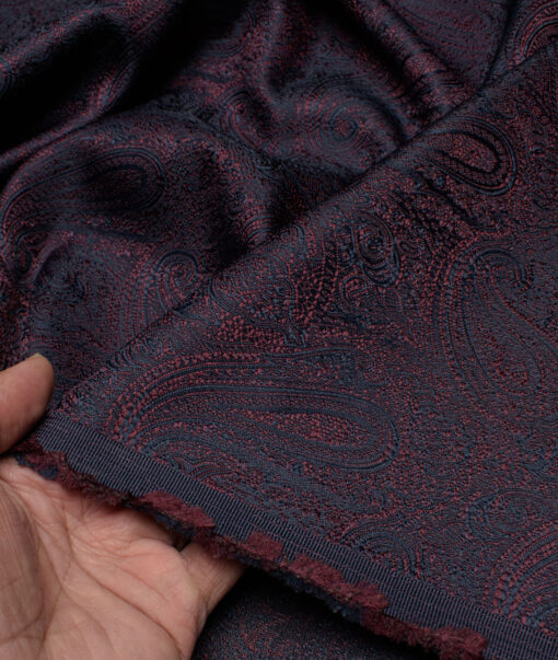 Ethnair by Siyaram's  Terry Rayon  Self Design  Ethnic Suiting Fabric (Purple)