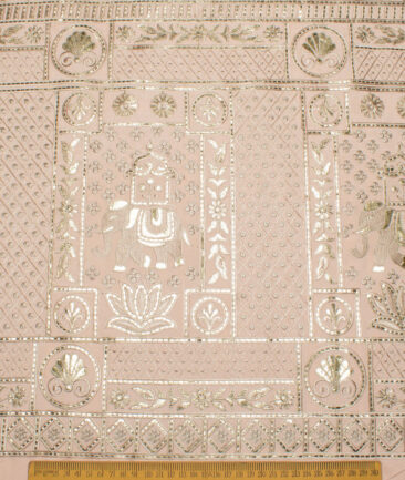 Ethnair by Siyaram's  Faux Silk  Embroidered  Ethnic Suiting Fabric (Pink)