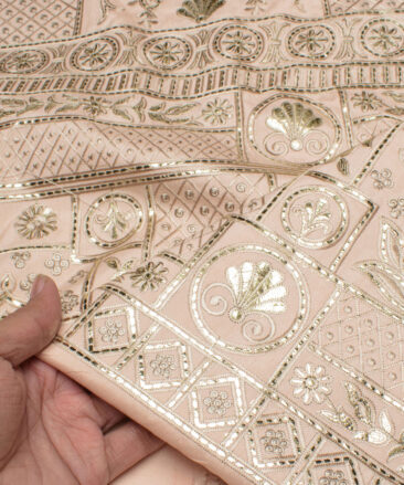 Ethnair by Siyaram's  Faux Silk  Embroidered  Ethnic Suiting Fabric (Pink)