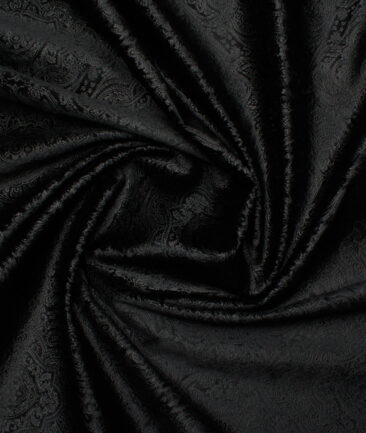 Italian Channel  Velvet  Self Design  Ethnic Suiting Fabric (Black)