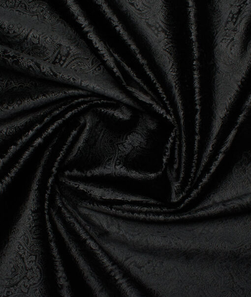 Italian Channel  Velvet  Self Design  Ethnic Suiting Fabric (Black)