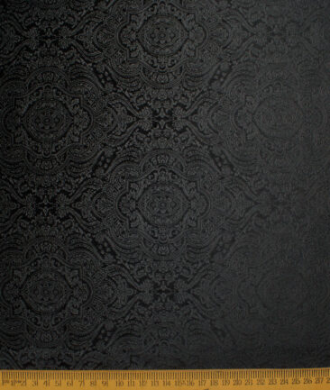 Italian Channel  Velvet  Self Design  Ethnic Suiting Fabric (Black)