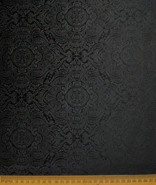 Italian Channel  Velvet  Self Design  Ethnic Suiting Fabric (Black)