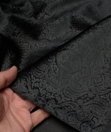 Italian Channel  Velvet  Self Design  Ethnic Suiting Fabric (Black)