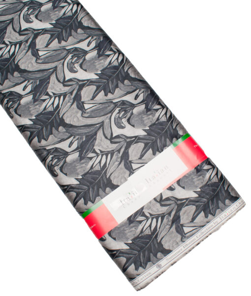 Italian Channel  Cotton Printed Shirting Fabric (Black & Grey)