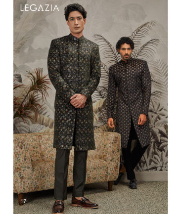 Legazia  Velvet  Embroidered  Ethnic Suiting Fabric (Black)