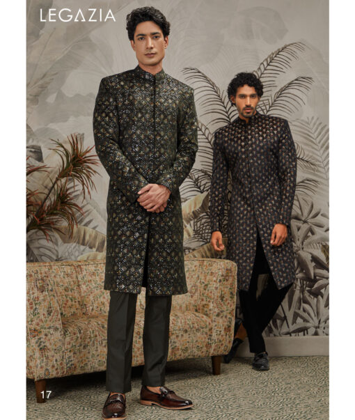 Legazia  Velvet  Embroidered  Ethnic Suiting Fabric (Black)