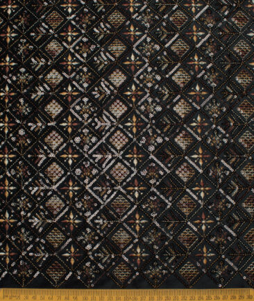 Legazia  Velvet  Embroidered  Ethnic Suiting Fabric (Black)