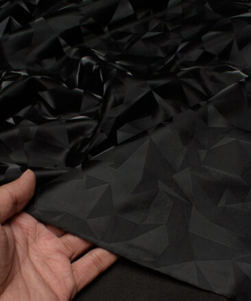Nemesis  Terry Rayon  Self Design  Ethnic Suiting Fabric (Black)