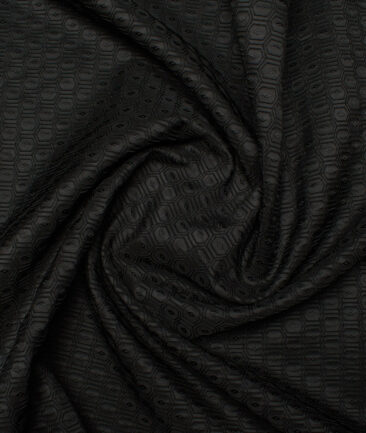 Nemesis  Terry Rayon  Self Design  Ethnic Suiting Fabric (Black)