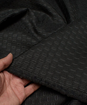 Nemesis  Terry Rayon  Self Design  Ethnic Suiting Fabric (Black)