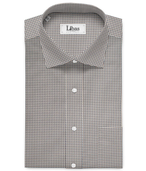 Soktas  Giza Cotton Self Design Shirting Fabric (Light Grey)