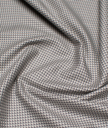 Soktas  Giza Cotton Self Design Shirting Fabric (Light Grey)