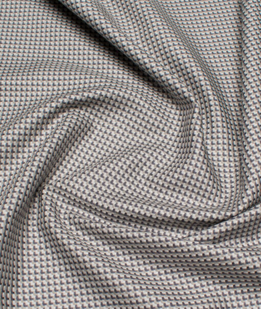 Soktas  Giza Cotton Self Design Shirting Fabric (Light Grey)