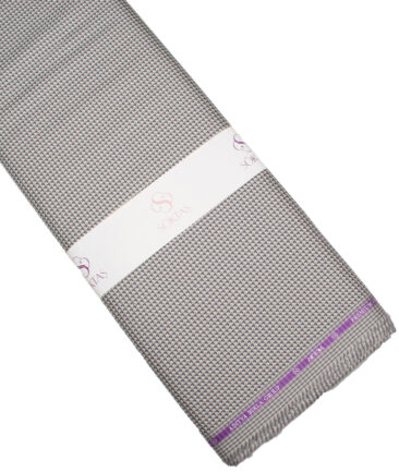 Soktas  Giza Cotton Self Design Shirting Fabric (Light Grey)