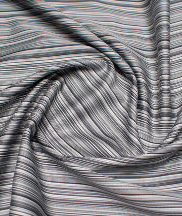 Soktas  Giza Cotton Striped Shirting Fabric (Grey)