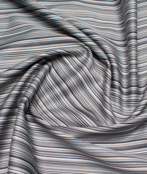 Soktas  Giza Cotton Striped Shirting Fabric (Grey)