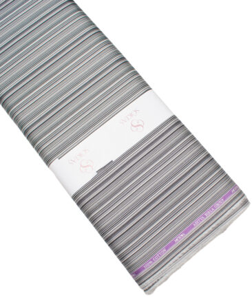 Soktas  Giza Cotton Striped Shirting Fabric (Grey)