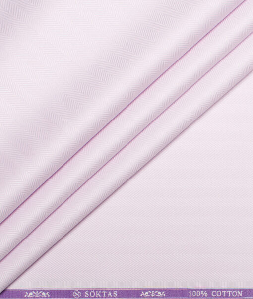 Soktas  Giza Cotton Striped Shirting Fabric (Light Purple)
