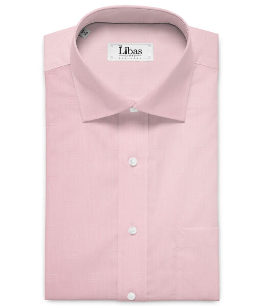 Soktas  Giza Cotton Self Design Shirting Fabric (Pink)