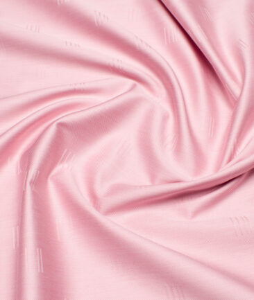 Soktas  Giza Cotton Self Design Shirting Fabric (Pink)
