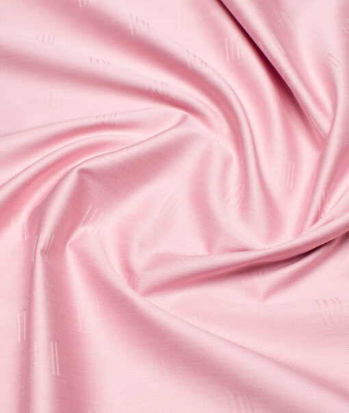 Soktas  Giza Cotton Self Design Shirting Fabric (Pink)