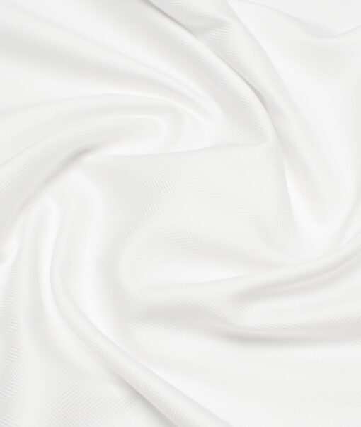 Soktas 100/2 Giza Cotton Striped Shirting Fabric (White)