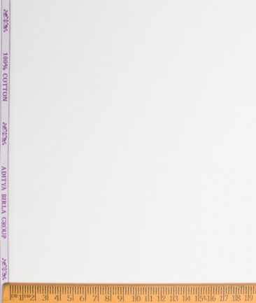 Soktas 100/2 Giza Cotton Striped Shirting Fabric (White)