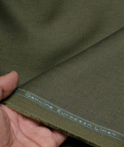 Linen Club 30 LEA Solids European Linen Suiting Fabric (Dark Green)