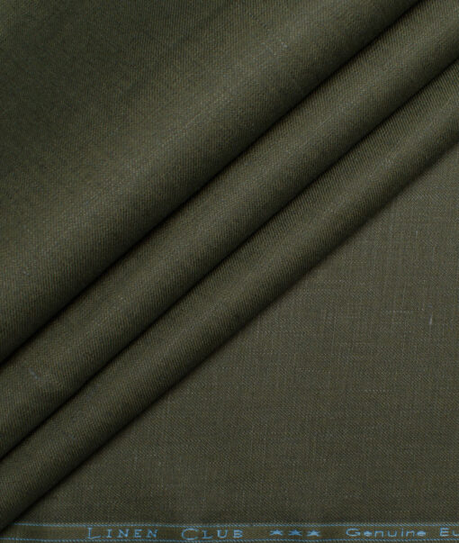 Linen Club 30 LEA Solids European Linen Suiting Fabric (Dark Green)