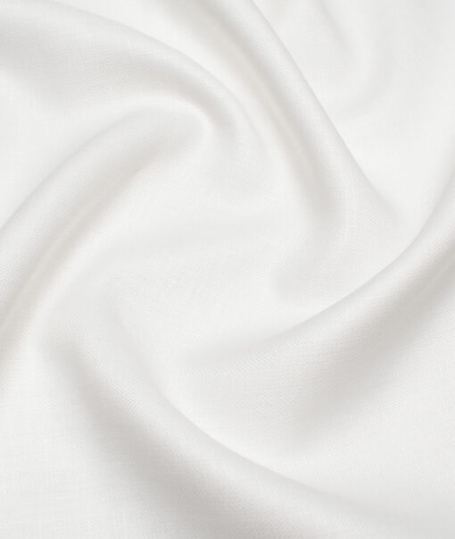 Linen Club 40 LEA Self Design European Linen Suiting Fabric (White)