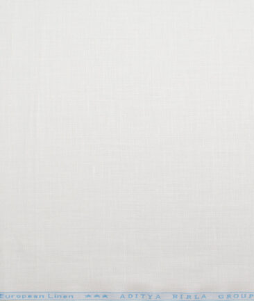 Linen Club 40 LEA Self Design European Linen Suiting Fabric (White)