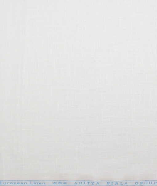 Linen Club 40 LEA Self Design European Linen Suiting Fabric (White)