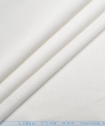Linen Club 40 LEA Self Design European Linen Suiting Fabric (White)