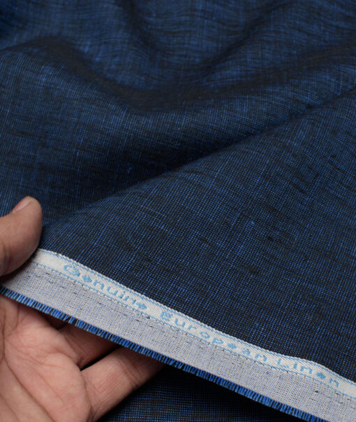 Linen Club 40 LEA Structured European Linen Suiting Fabric (Dark Royal Blue)