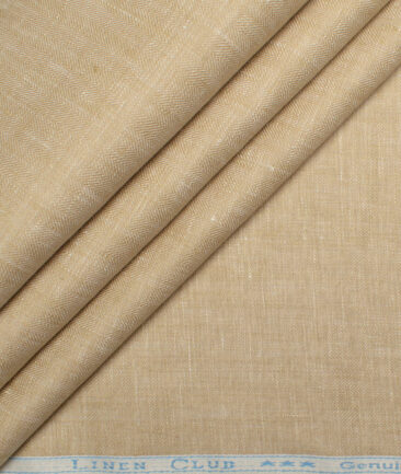 Linen Club 40 LEA Self Design European Linen Suiting Fabric (Sunset Beige)