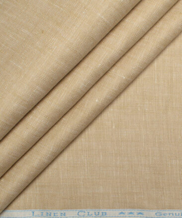 Linen Club 40 LEA Self Design European Linen Suiting Fabric (Sunset Beige)