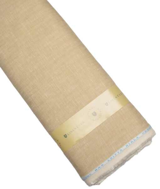 Linen Club 40 LEA Self Design European Linen Suiting Fabric (Sunset Beige)