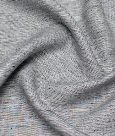 Linen Club 40 LEA Structured European Linen Suiting Fabric (White & Black)