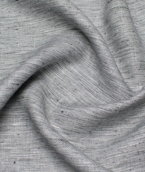 Linen Club 40 LEA Structured European Linen Suiting Fabric (White & Black)