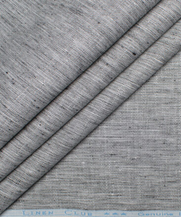 Linen Club 40 LEA Structured European Linen Suiting Fabric (White & Black)